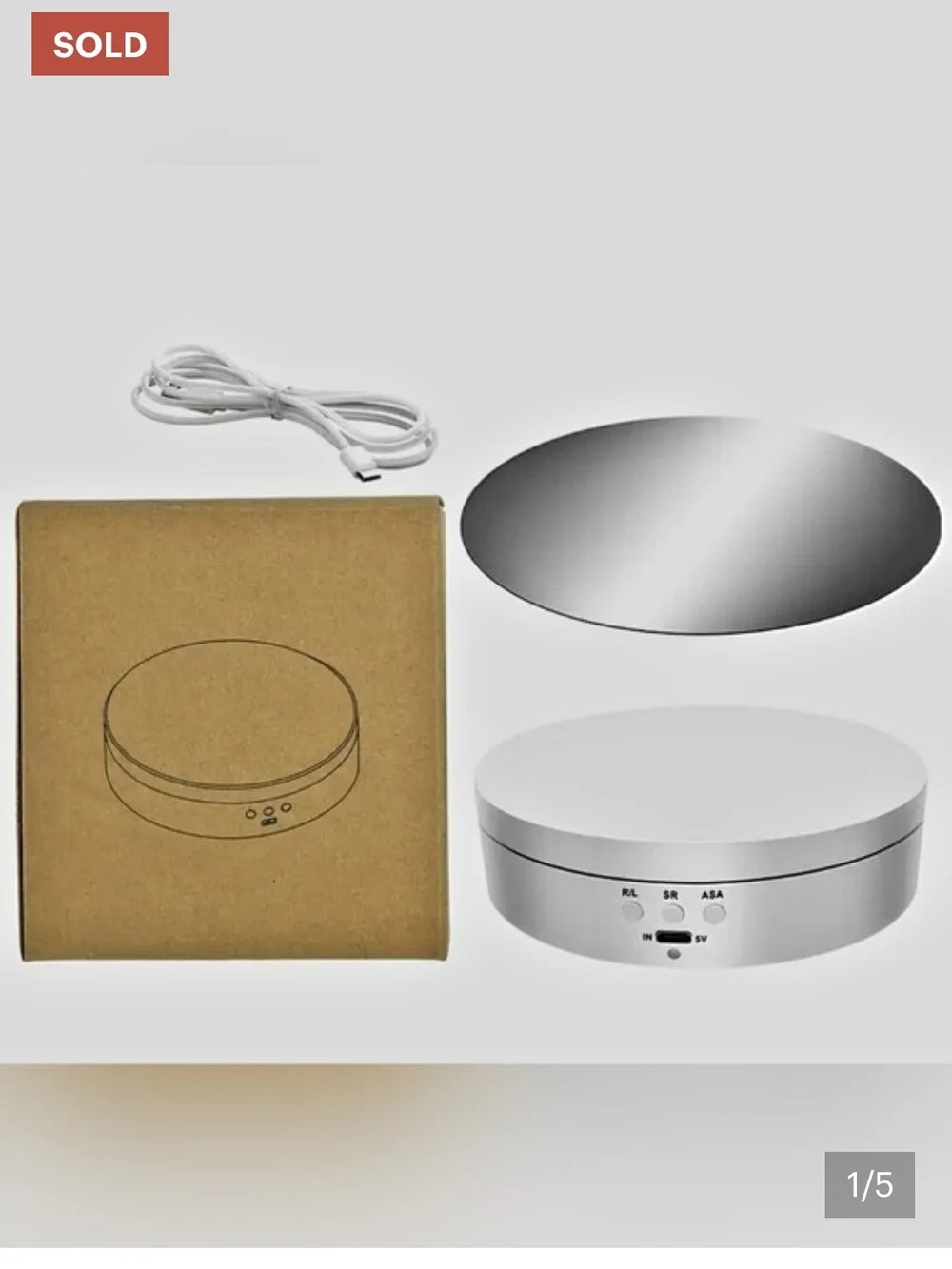 Motorized Rotating Display Turntable - White - Picture 2 of 5